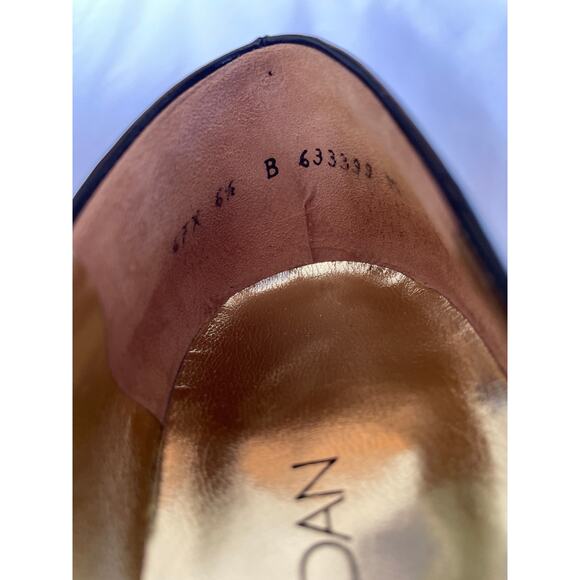 Vintage 1980s Charles Jourdan Leather & Gold Sculpted High Heels Pumps Shoes 6.5 - Picture 5 of 5